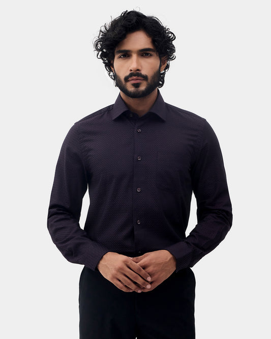 Purple Jacquard Shirt - Purist