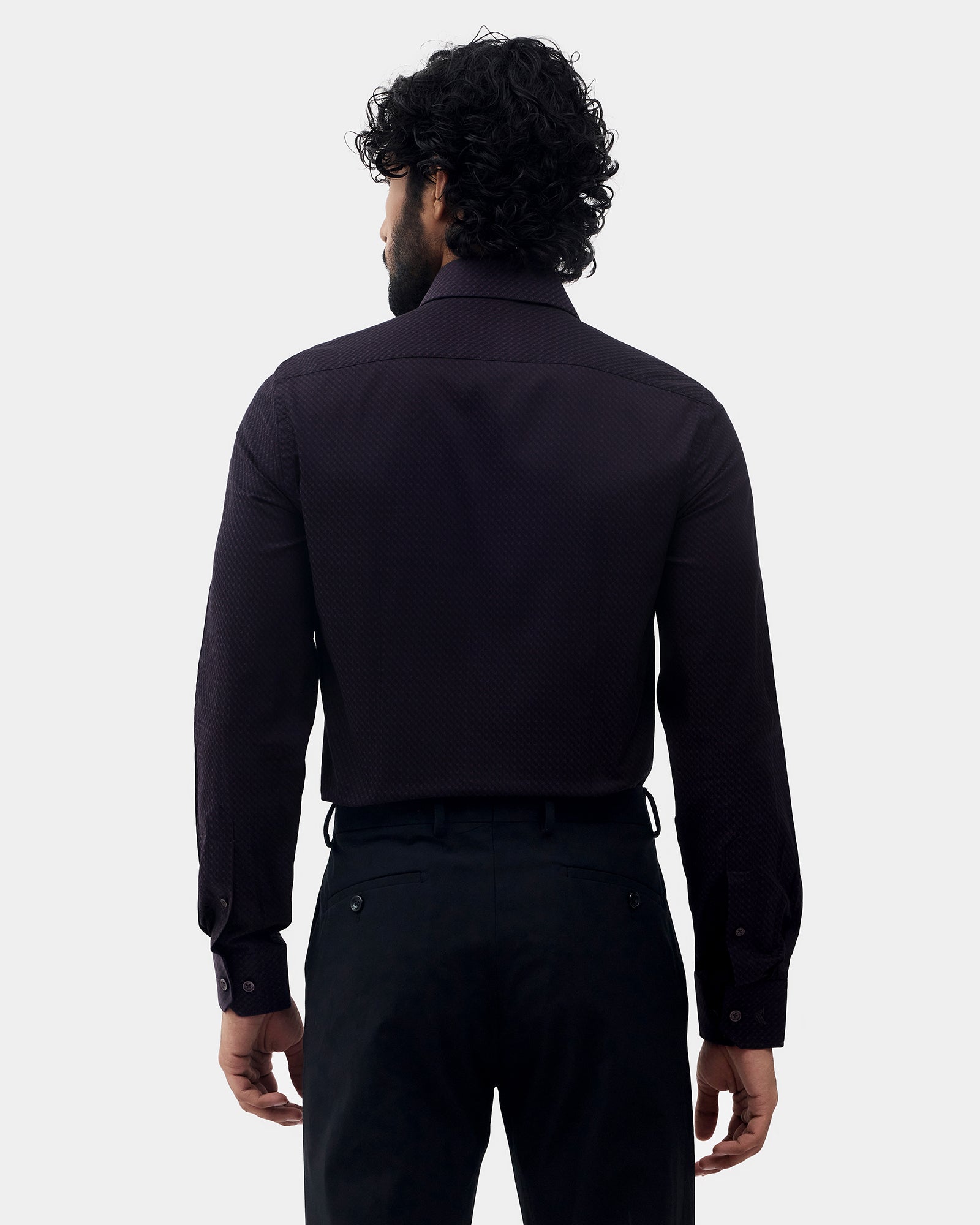 Purple Jacquard Shirt - Purist