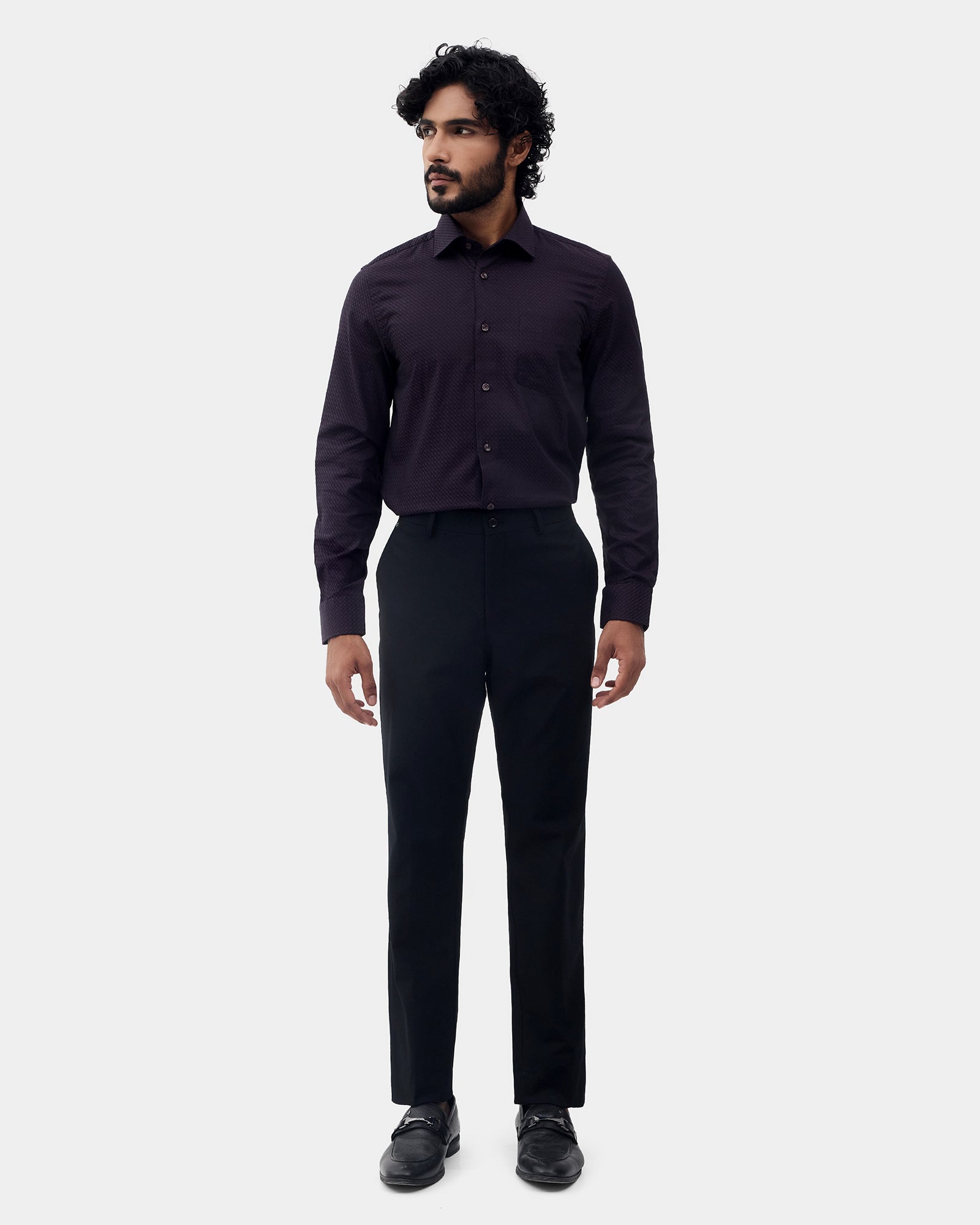 Purple Jacquard Shirt - Purist