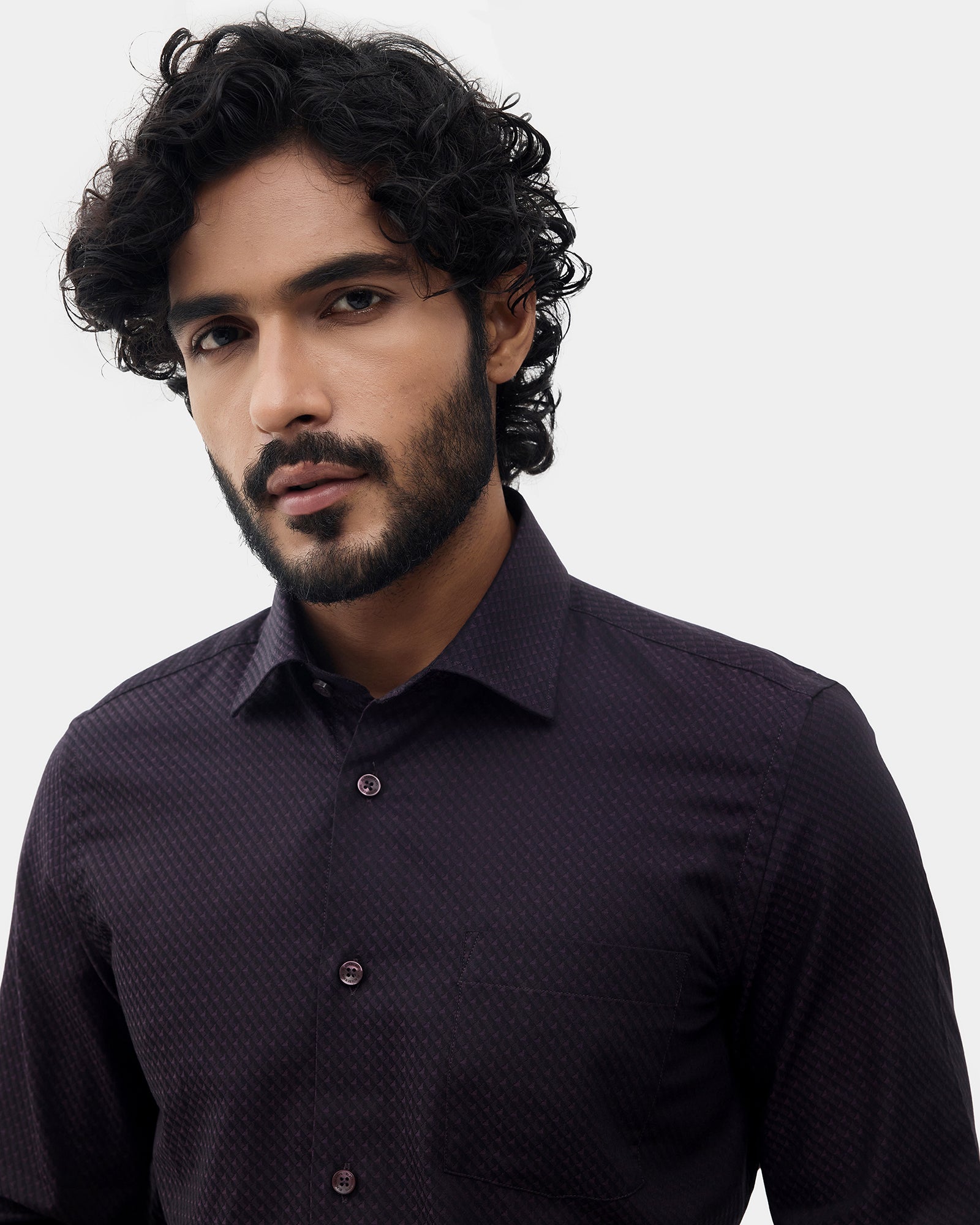 Purple Jacquard Shirt - Purist