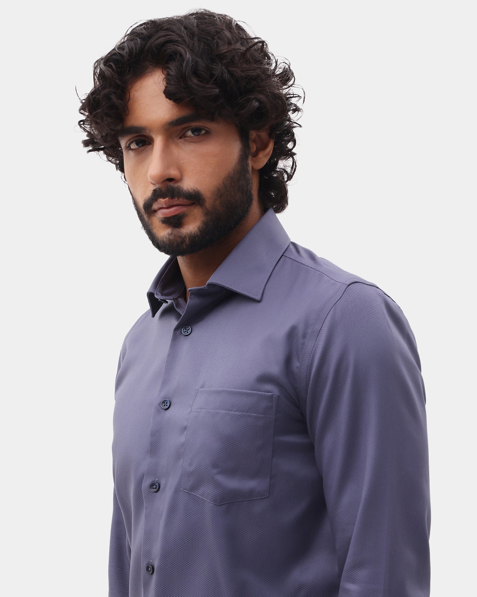 Purple Unwrinkle Textured Shirt - P31