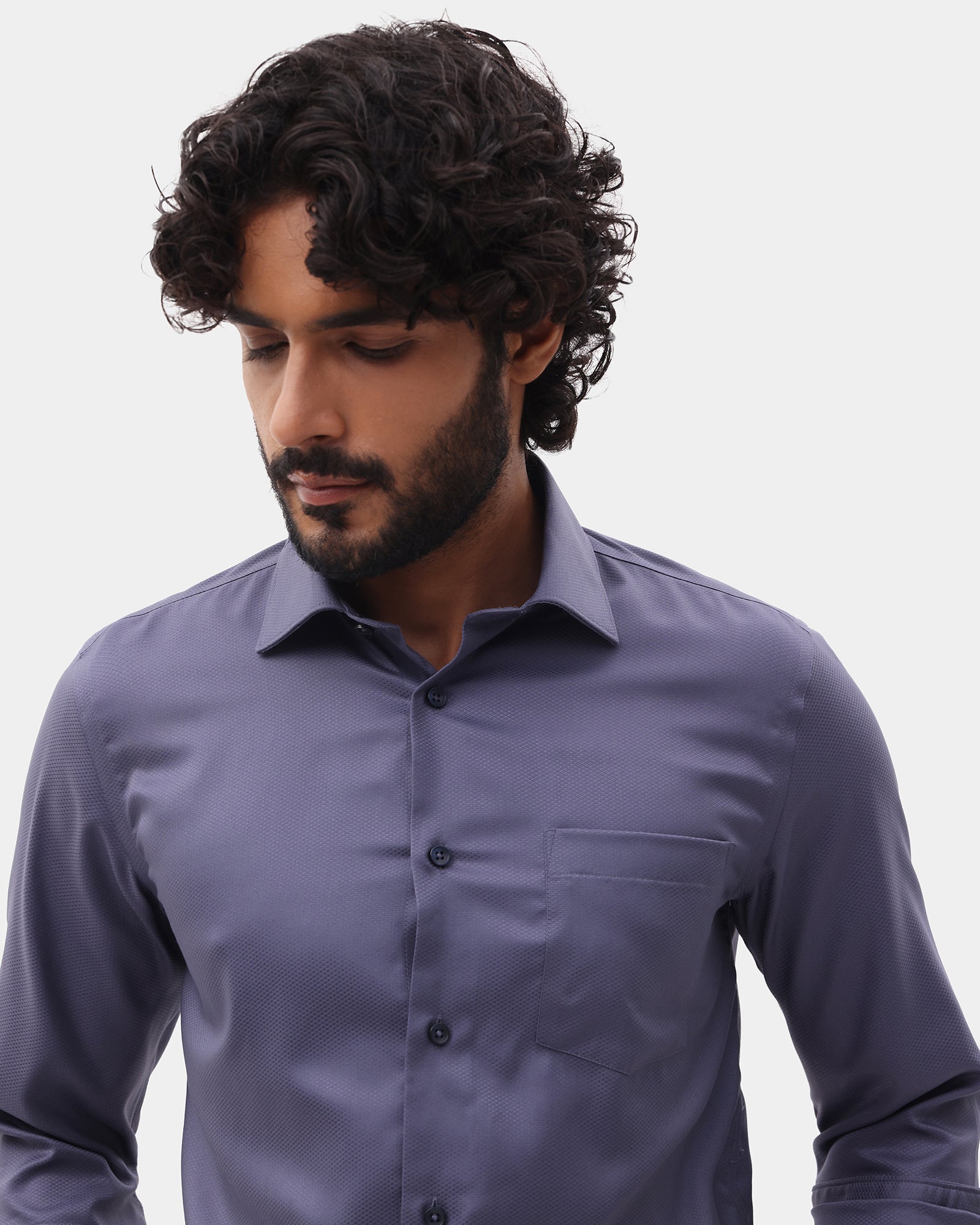 Purple Unwrinkle Textured Shirt - P31