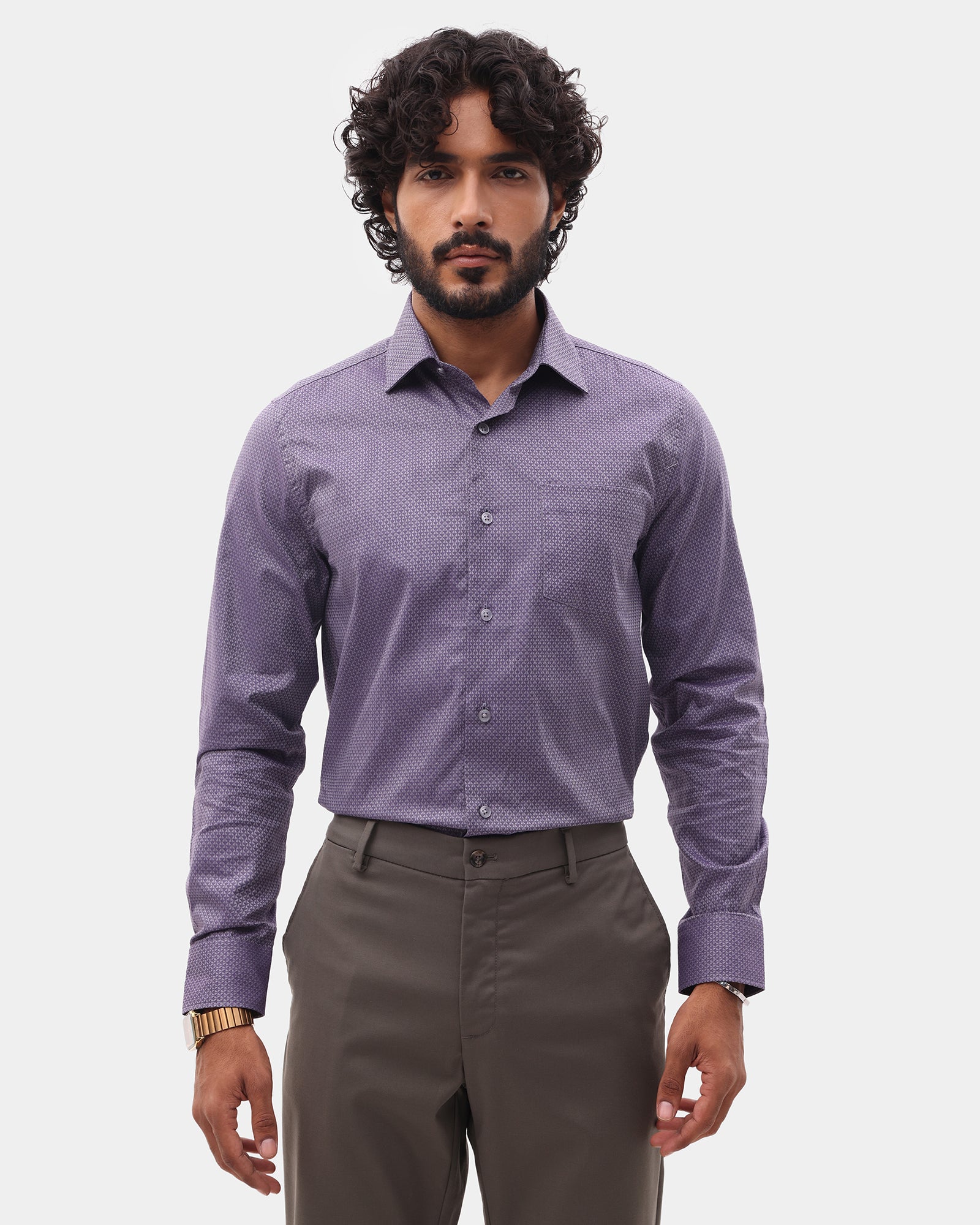 Purple Textured Shirt - Soben