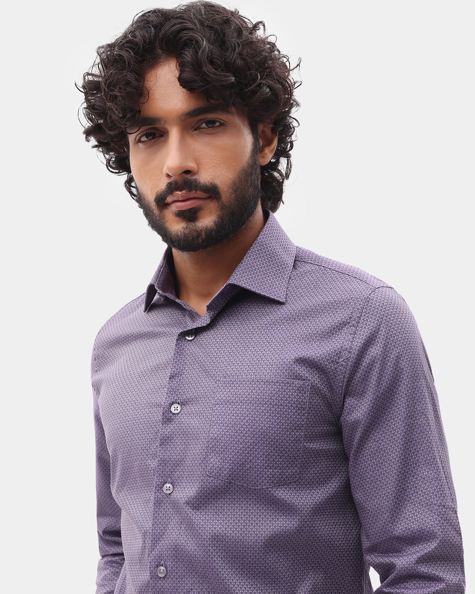 Purple Textured Shirt - Soben