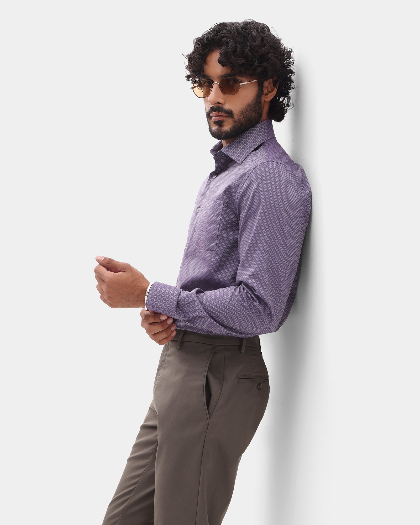 Purple Textured Shirt - Soben