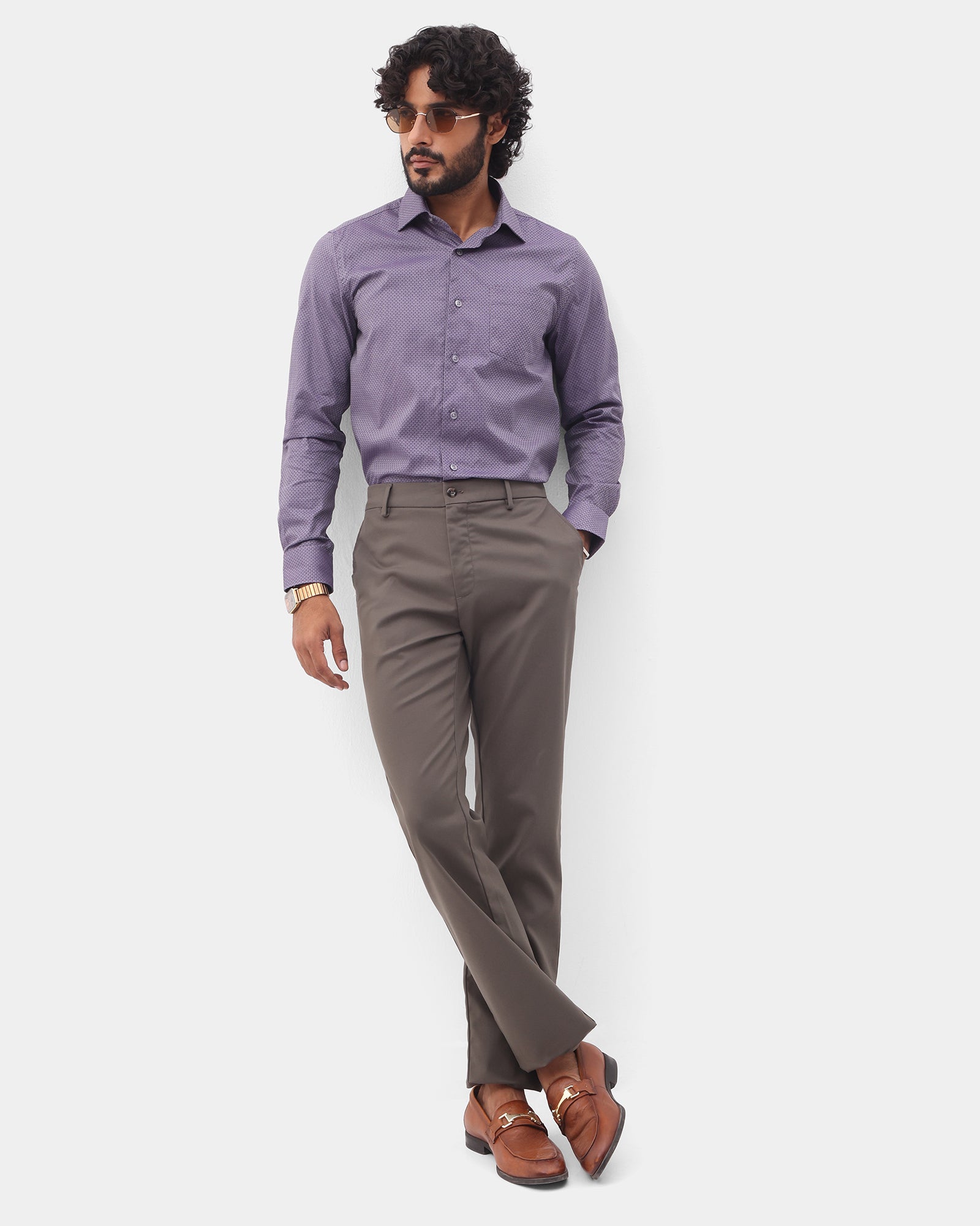 Purple Textured Shirt - Soben