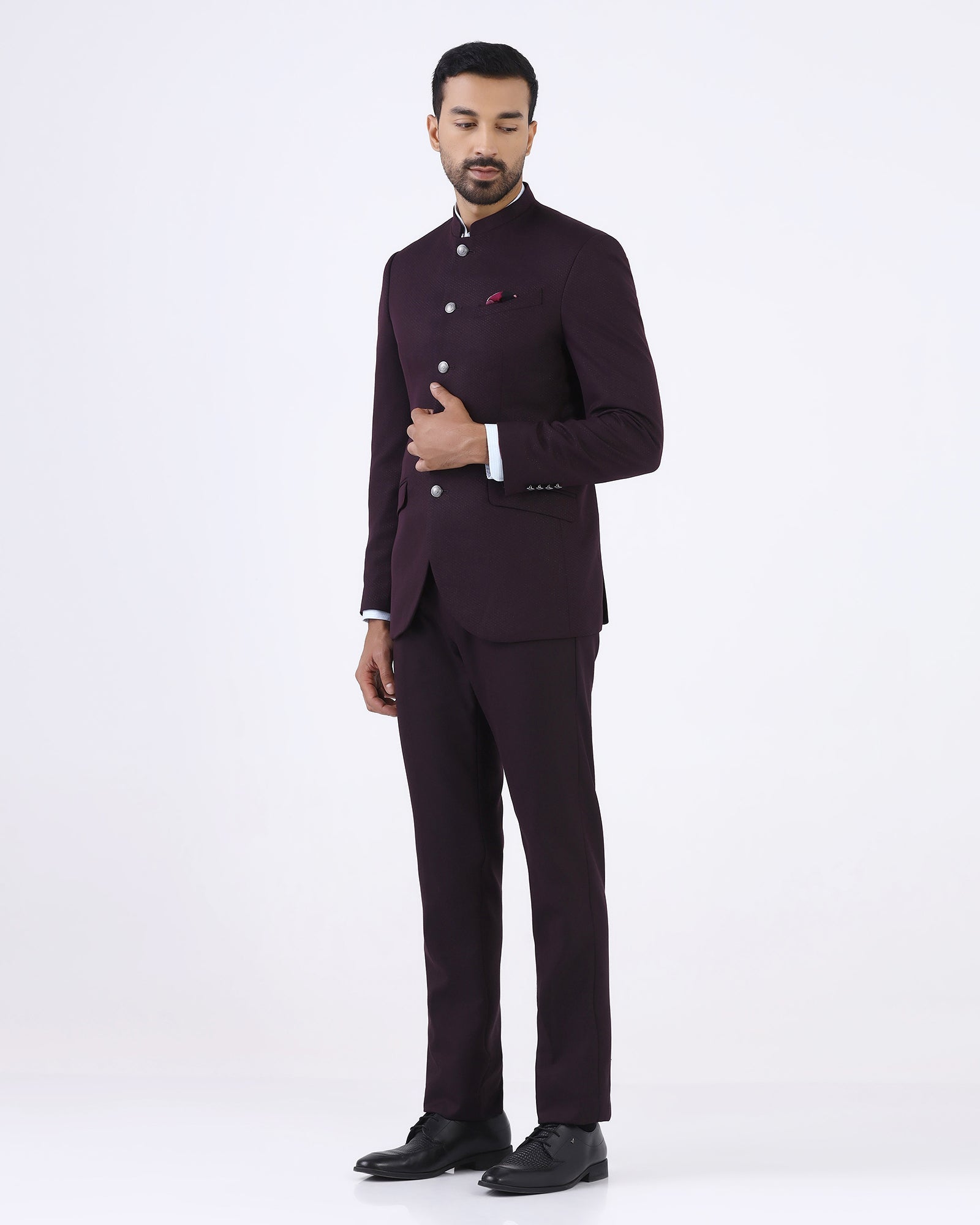 Purple Two Piece Textured Suit - Jenz
