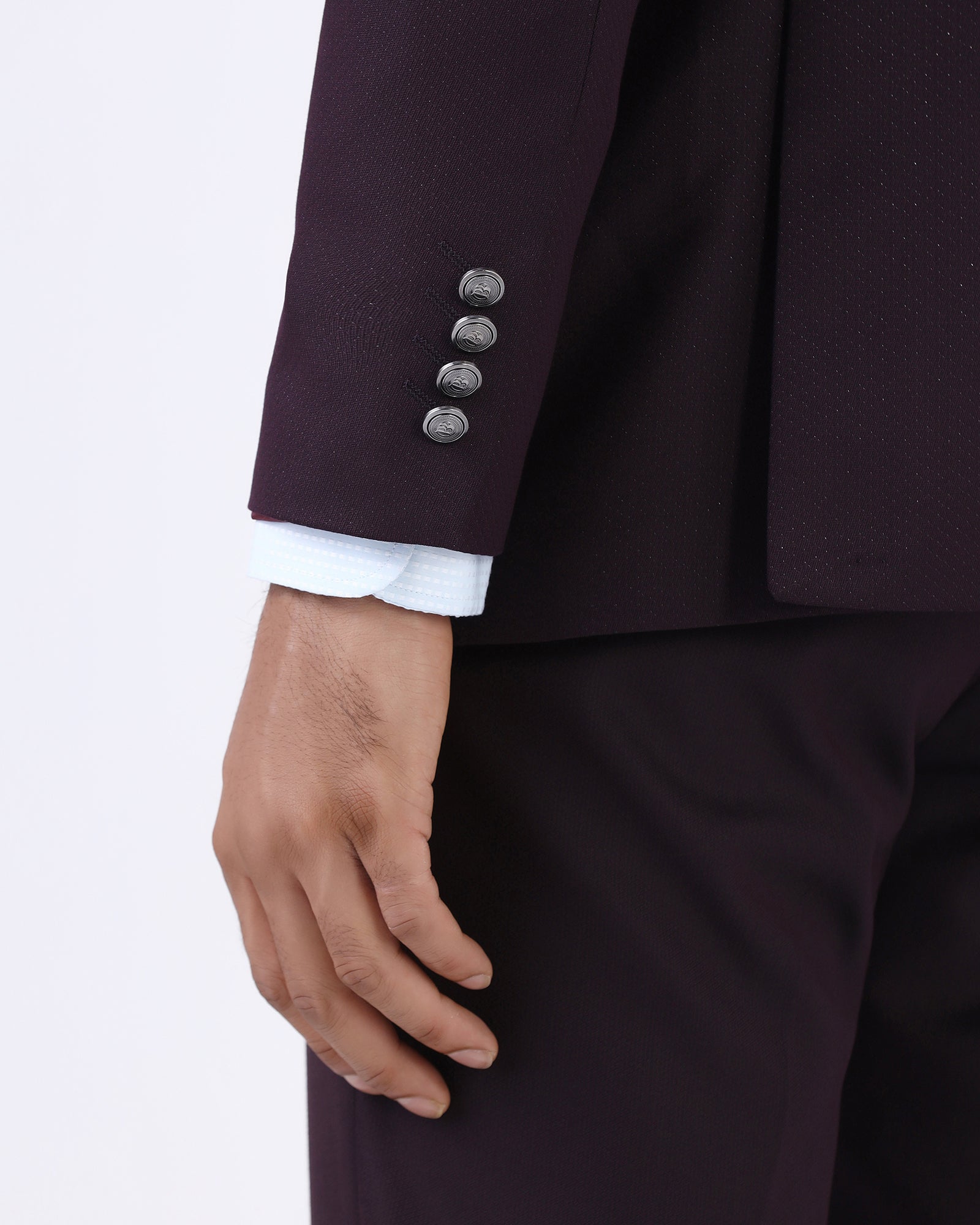Purple Two Piece Textured Suit - Jenz