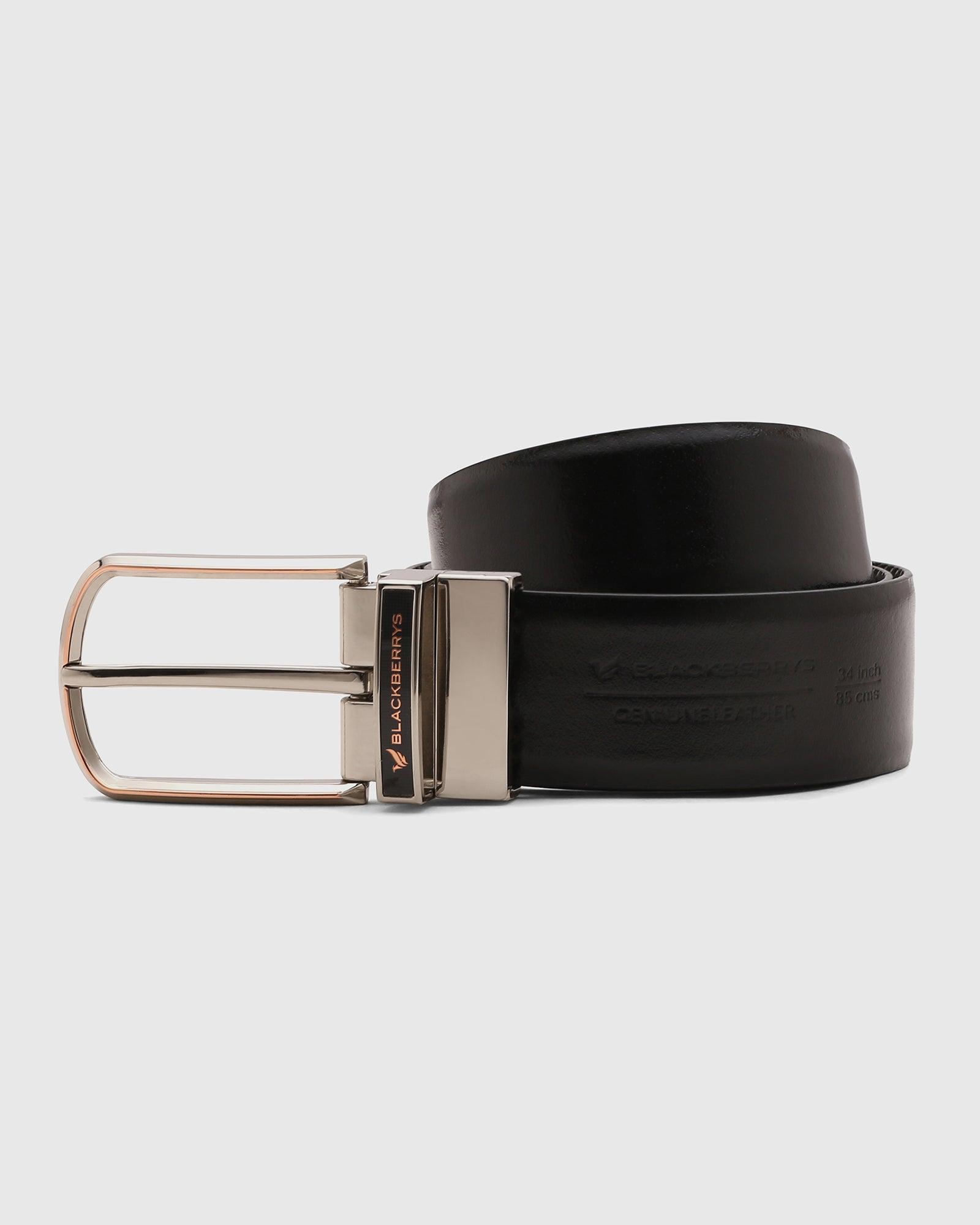 Solid Reversible Belt In Black Brown (Seamus) - Blackberrys