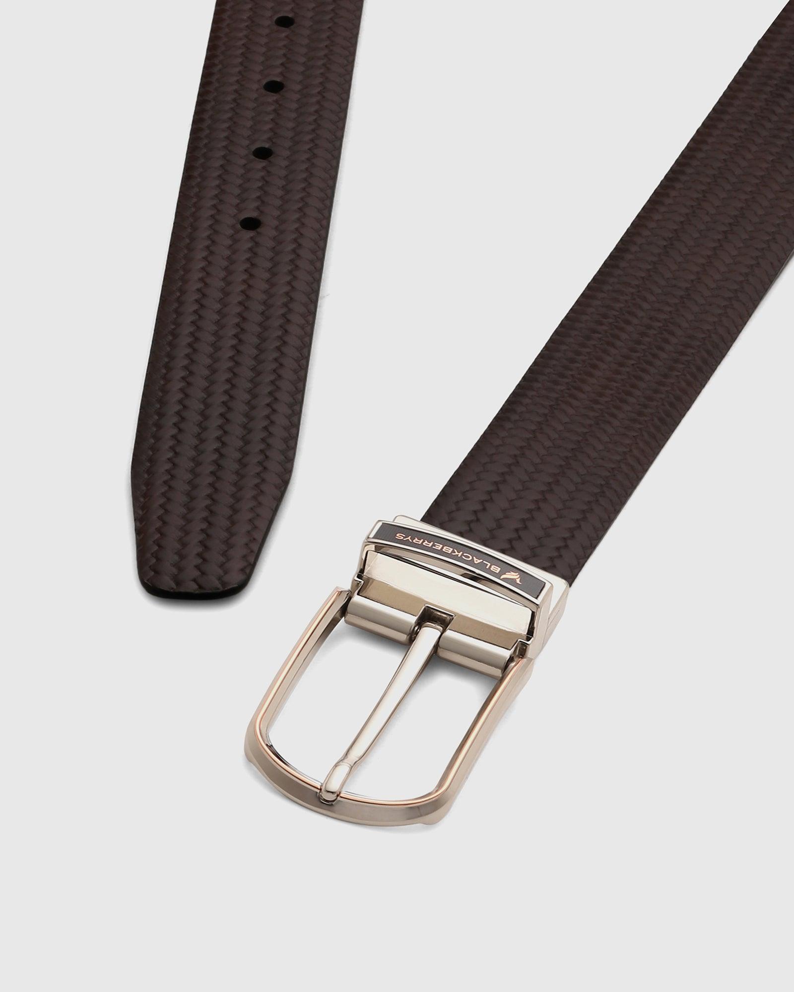 Solid Reversible Belt In Black Brown (Seamus) - Blackberrys