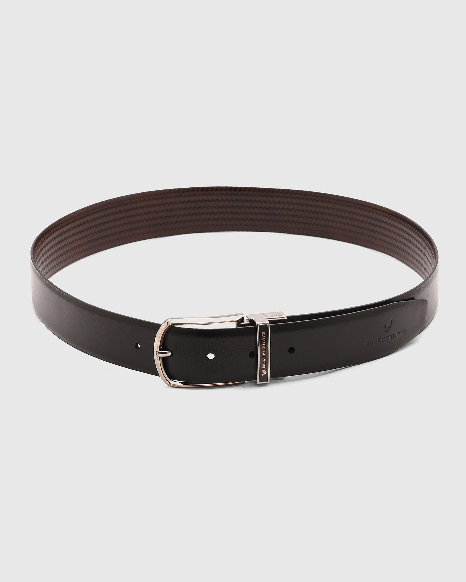 Solid Reversible Belt In Black Brown (Seamus) - Blackberrys