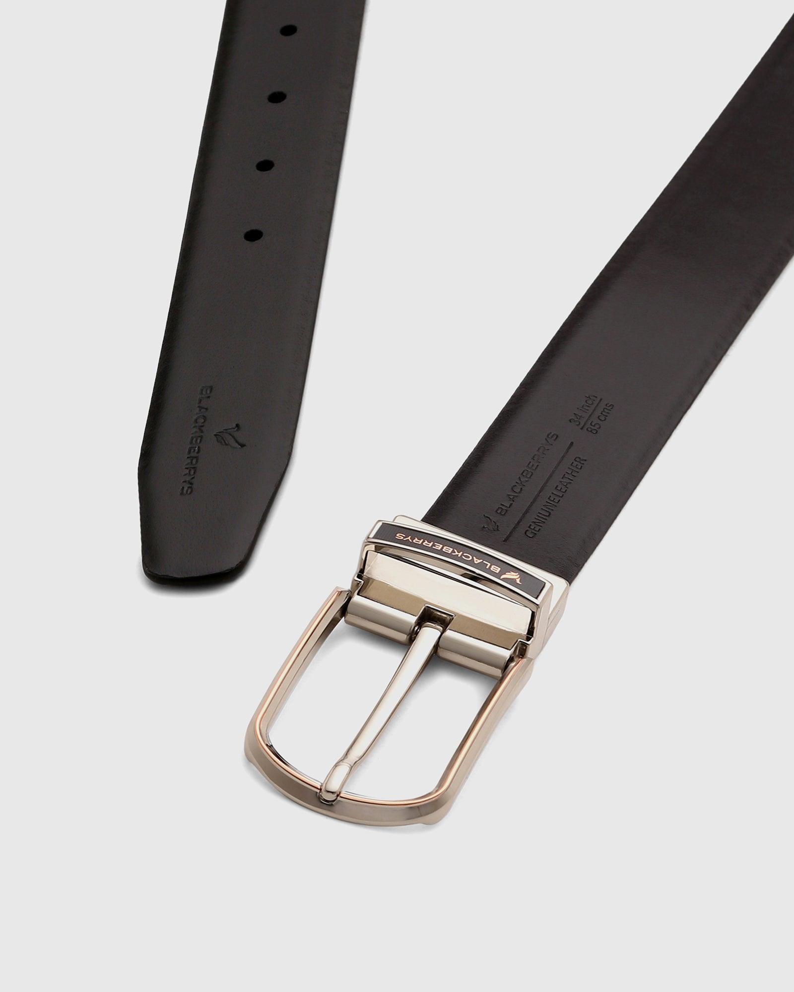 Solid Reversible Belt In Black Brown (Seamus) - Blackberrys