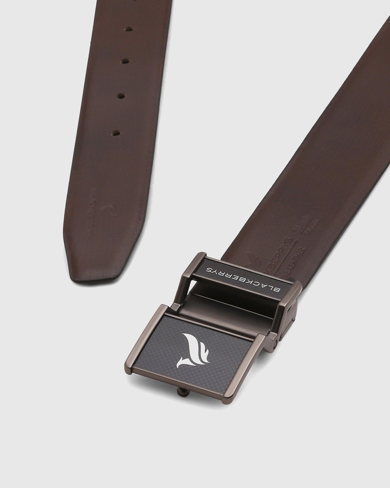 Black and Dark Brown Smooth Leather Reversible Belt SS24 23085519