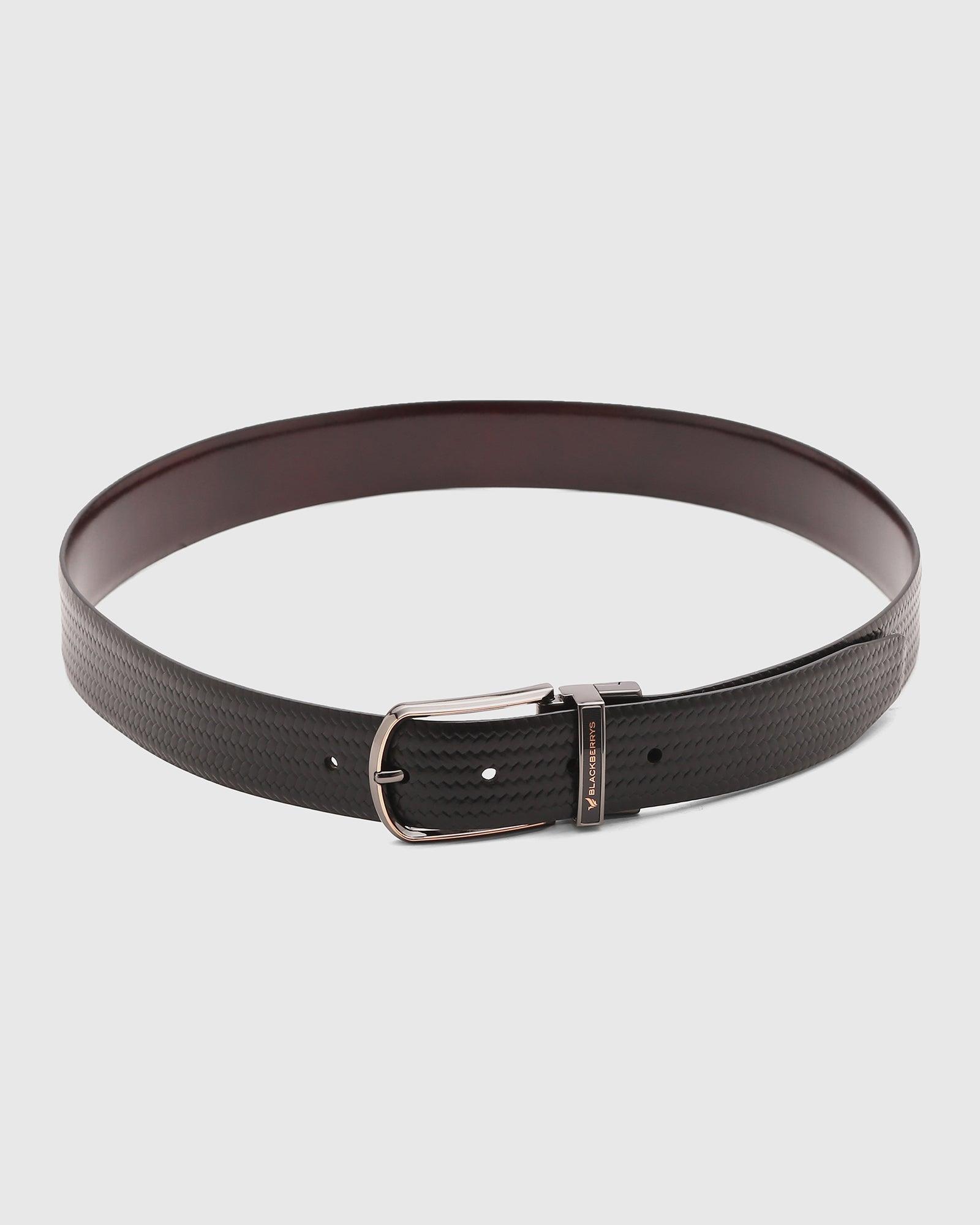 Leather Reversible Black Burgandy Solid Belt - Seamus
