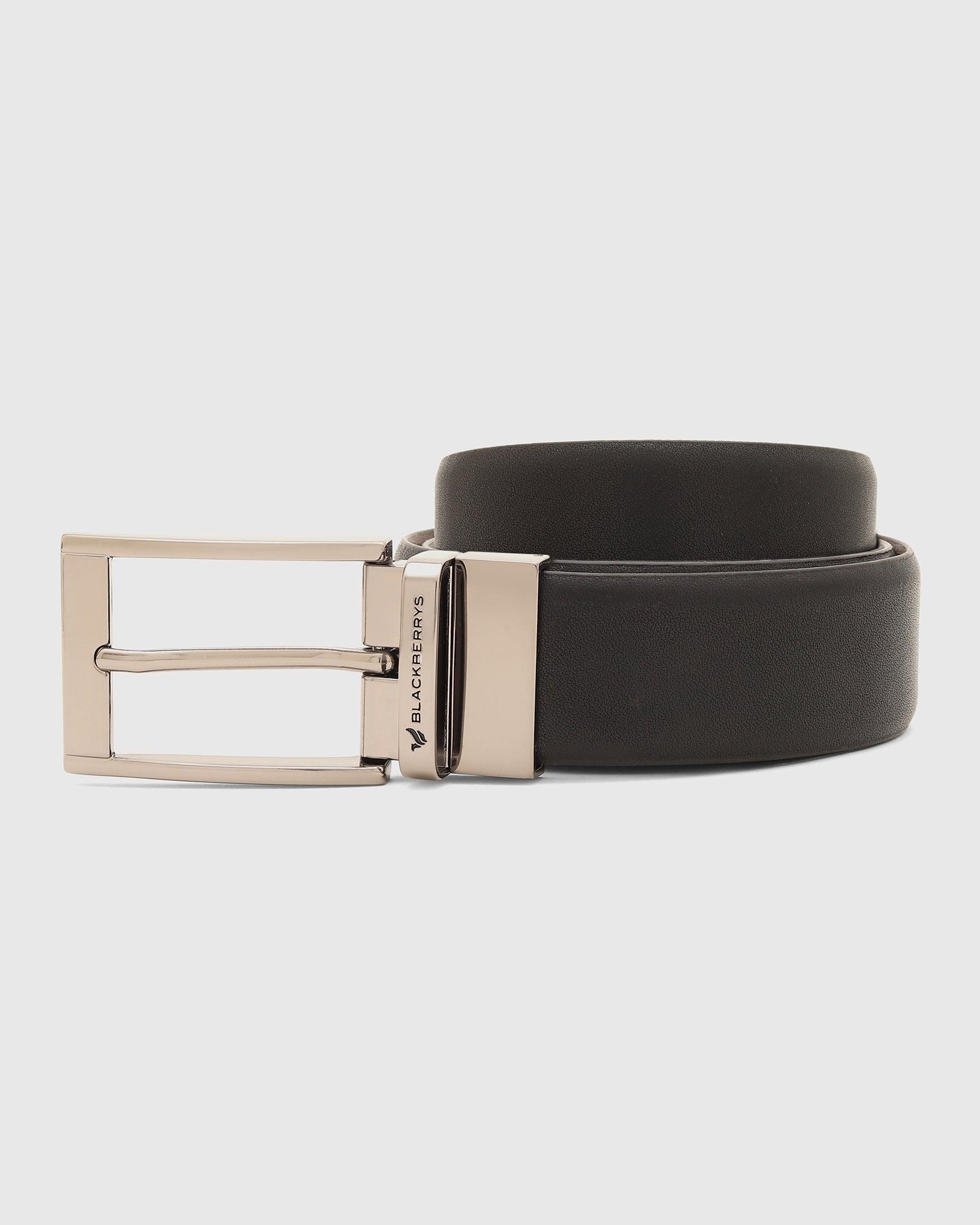 Solid Reversible Belt In Black Burgandy (Spencer) - Blackberrys