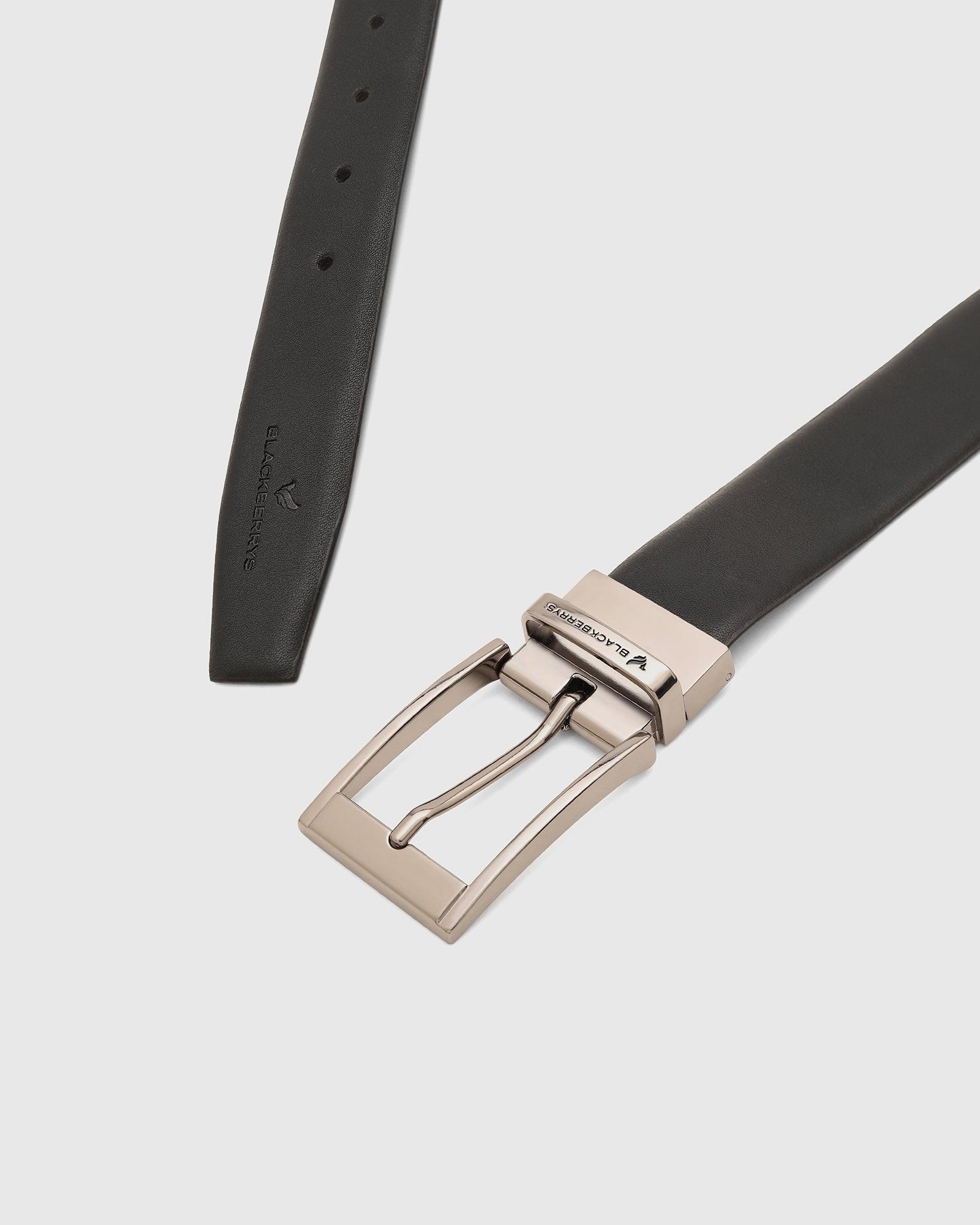 Solid Reversible Belt In Black Burgandy (Spencer) - Blackberrys