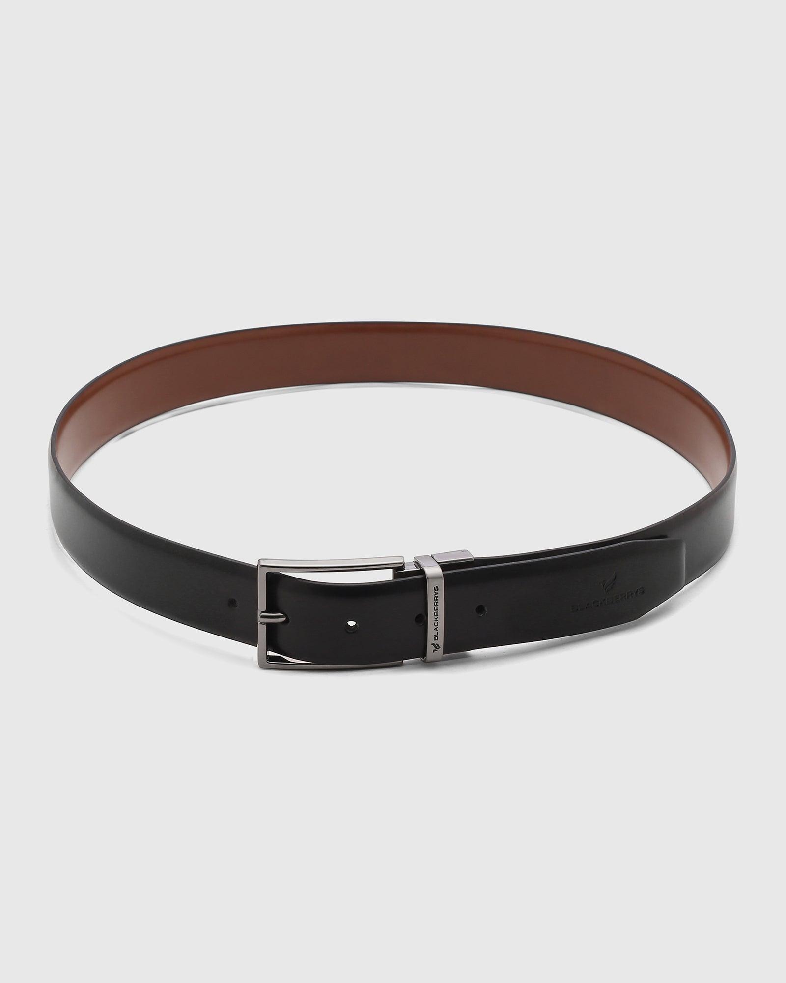 Leather Reversible Black Tan Solid Belt - Siera