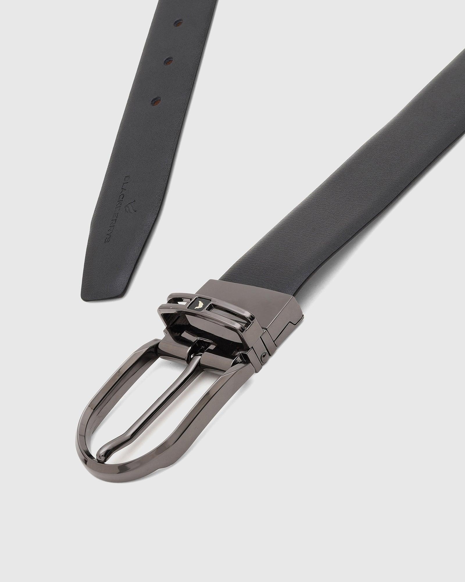 Leather Reversible Black Tan Solid Belt - Sofian