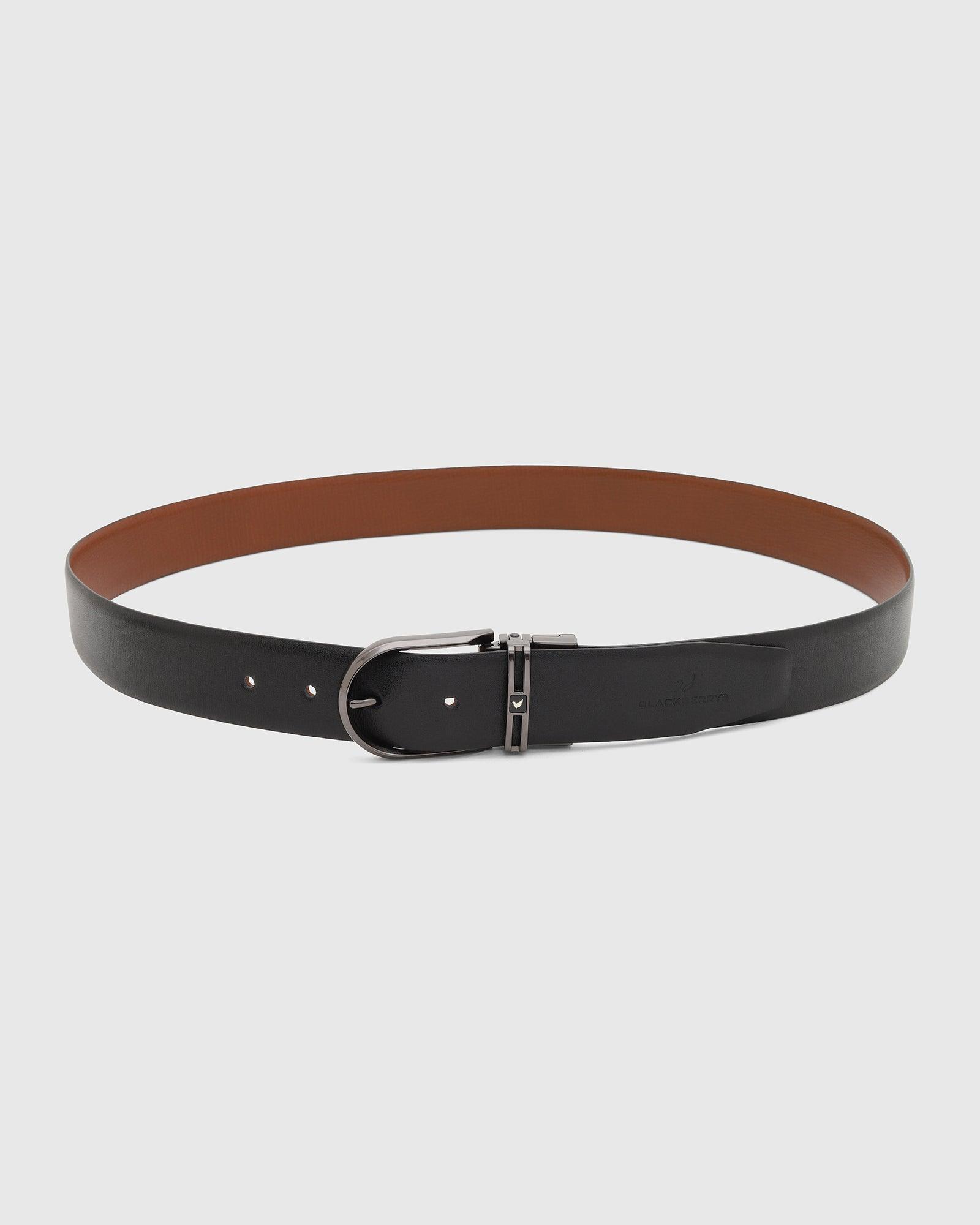 Leather Reversible Black Tan Solid Belt - Sofian