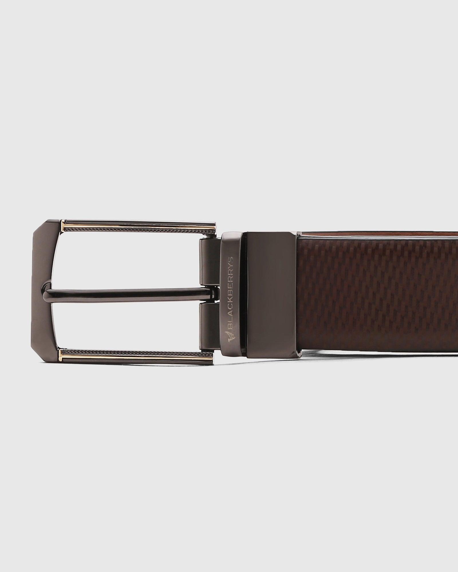 Leather Reversible Brown Tan Solid Belt - Seko