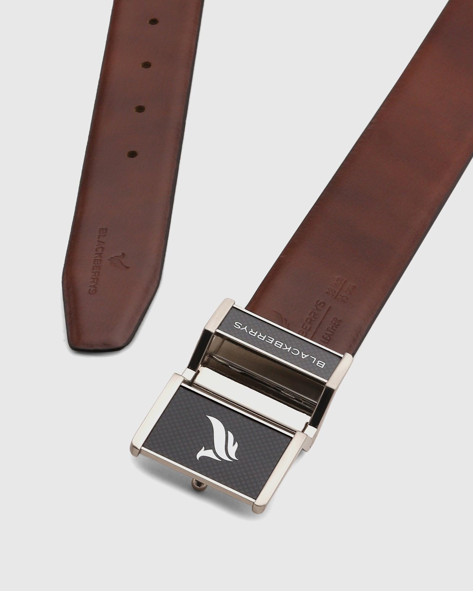 Leather Reversible Brown Tan Solid Belt - Shane