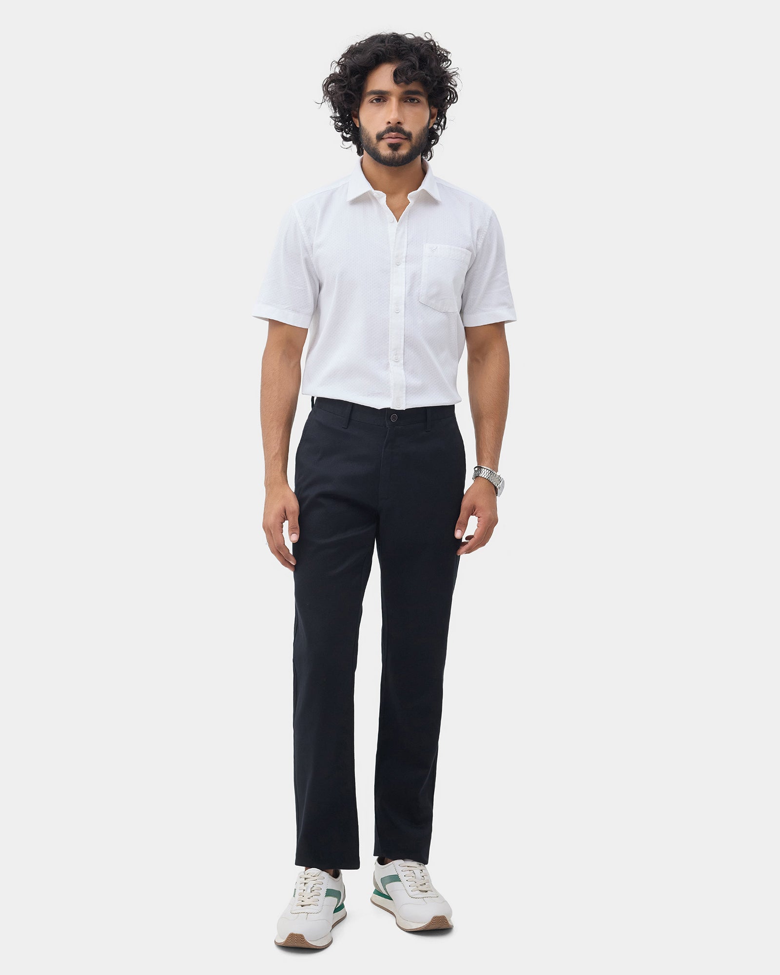 Black Textured Khakis - Kimon
