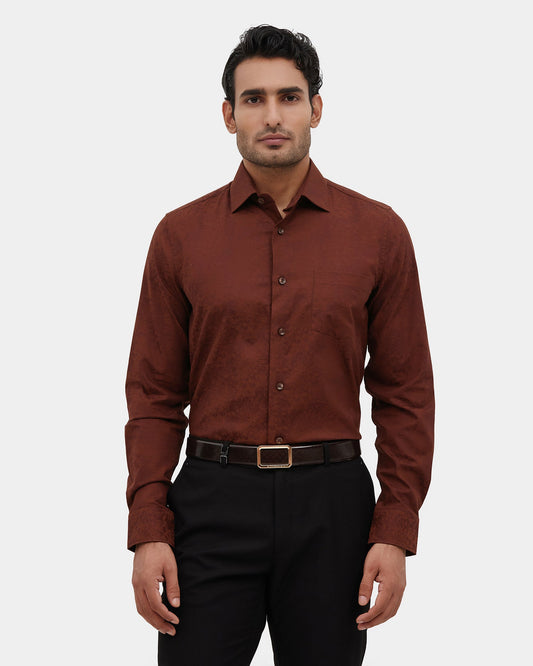 Rust Jacquard Shirt - Santa