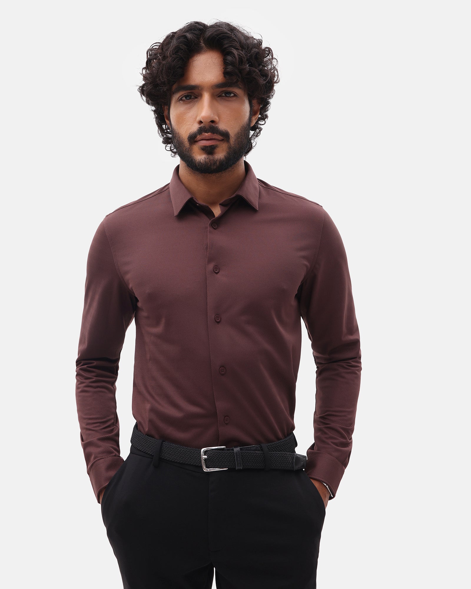 Rust TechPro Stripe Shirt - Keish