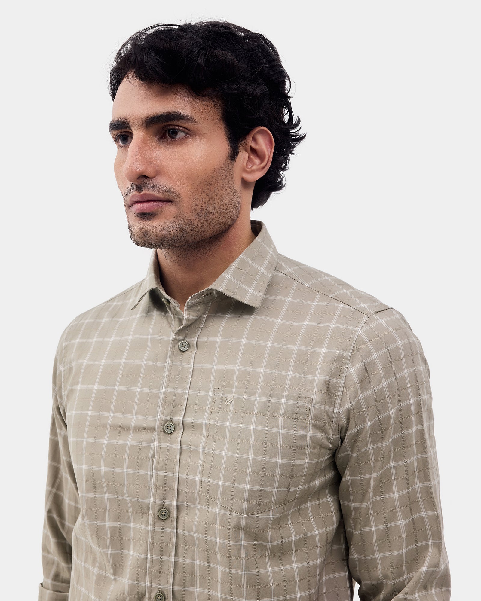 Sage Green Check Shirt - Linster