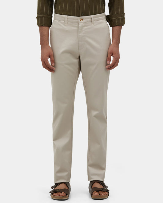 Saint Beige Solid Khakis - Saga