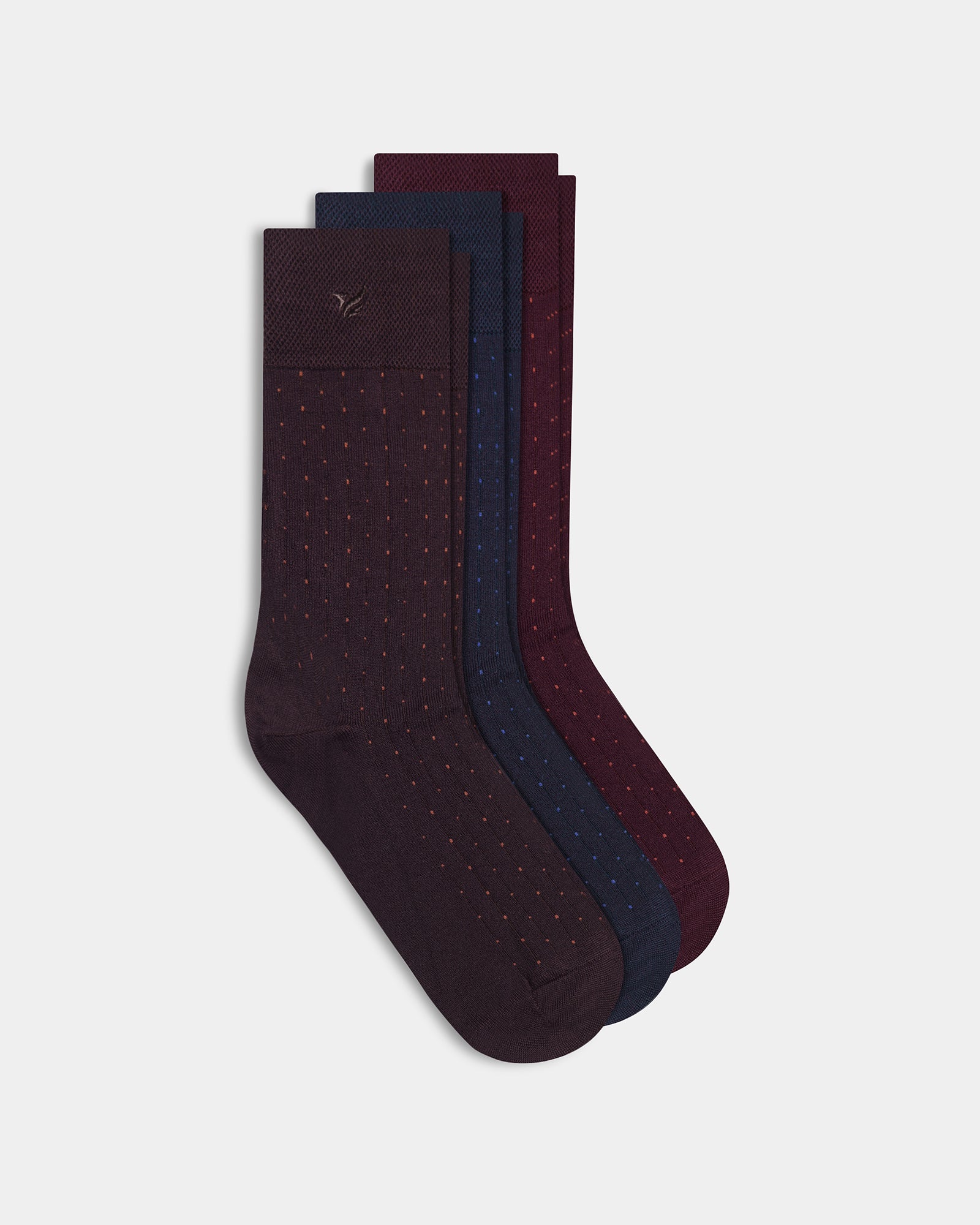 Mercerised Cotton Crew Length Socks Pack of 3 - Bradley