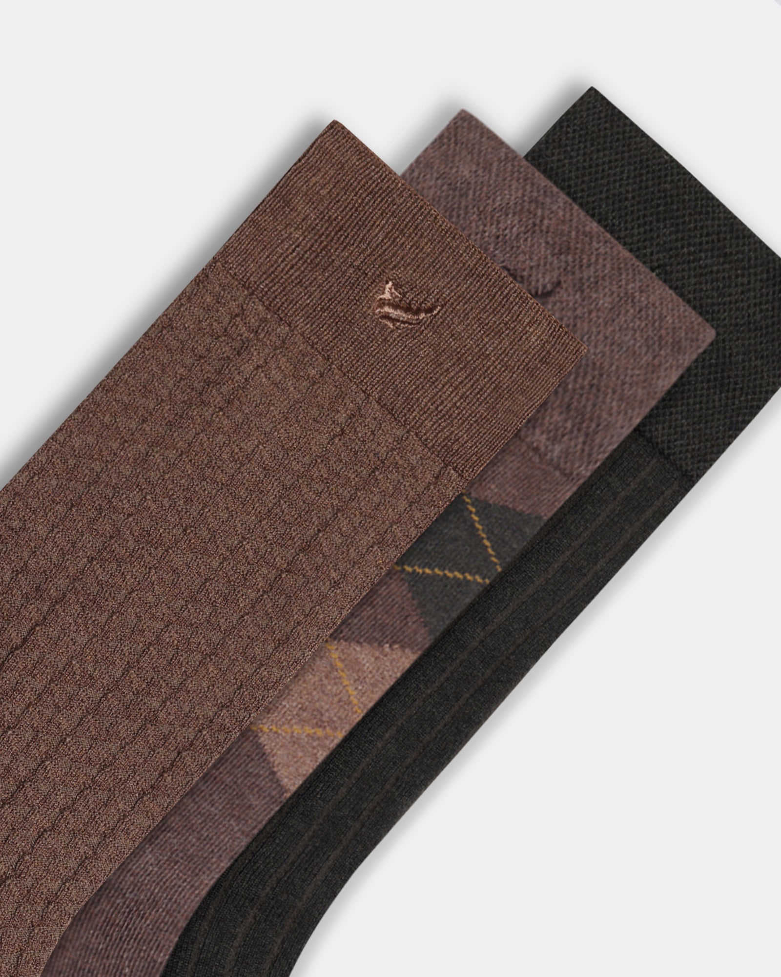 Mercerised Cotton Crew Length Socks Pack of 3 - Boris