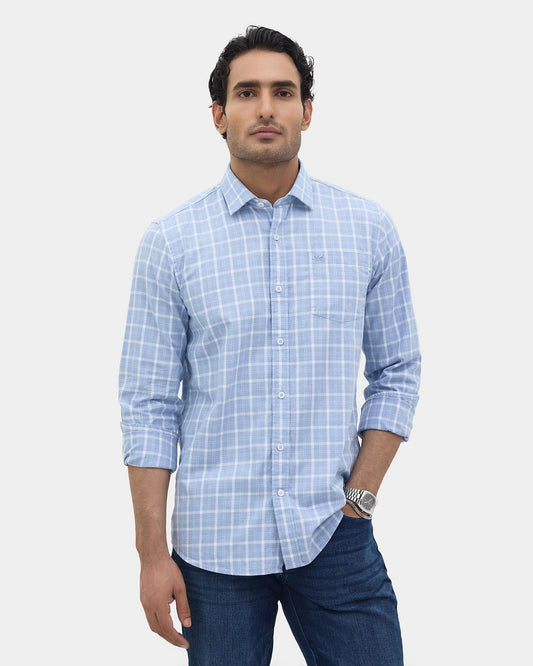 Sky Blue Check Shirt - Pavlos