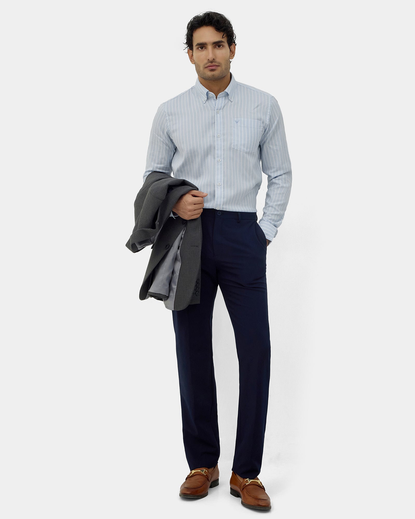 Sky Blue Stripe Shirt - Fenzo