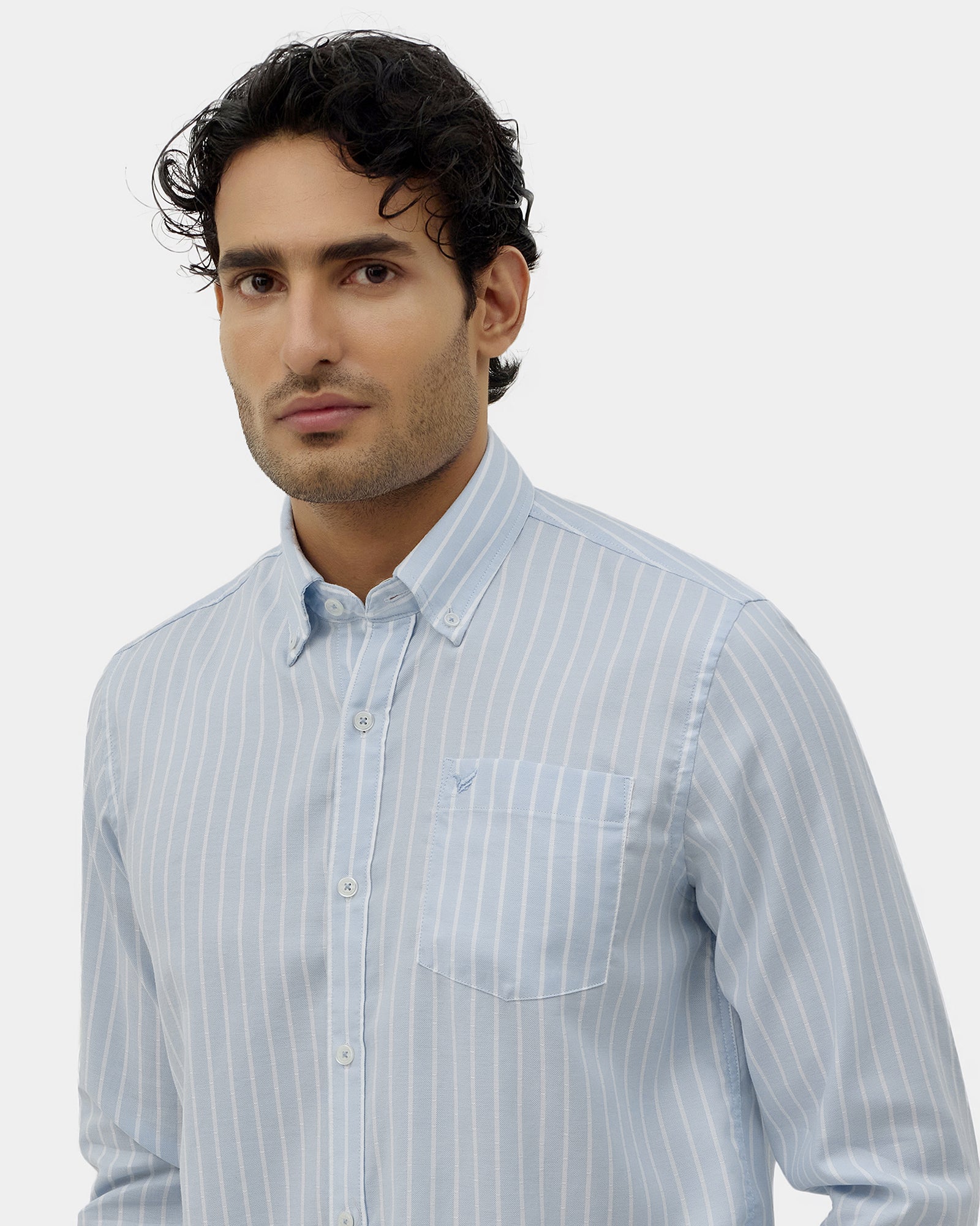 Sky Blue Stripe Shirt - Fenzo