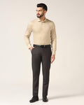 Slim Fit B-91 Formal Black Textured Trouser - Steed