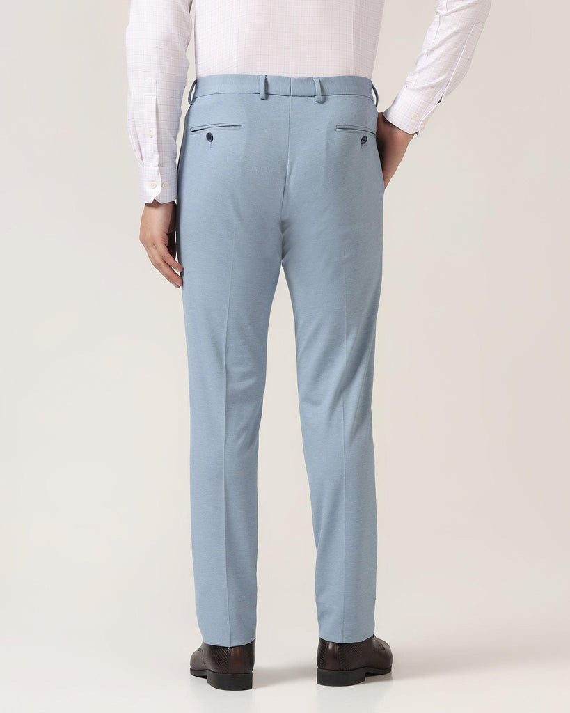 Slim Fit B-91 Formal Blue Textured Trouser - Steve