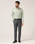 Slim Fit B-91 Formal Dark Grey Textured Trouser - Steed