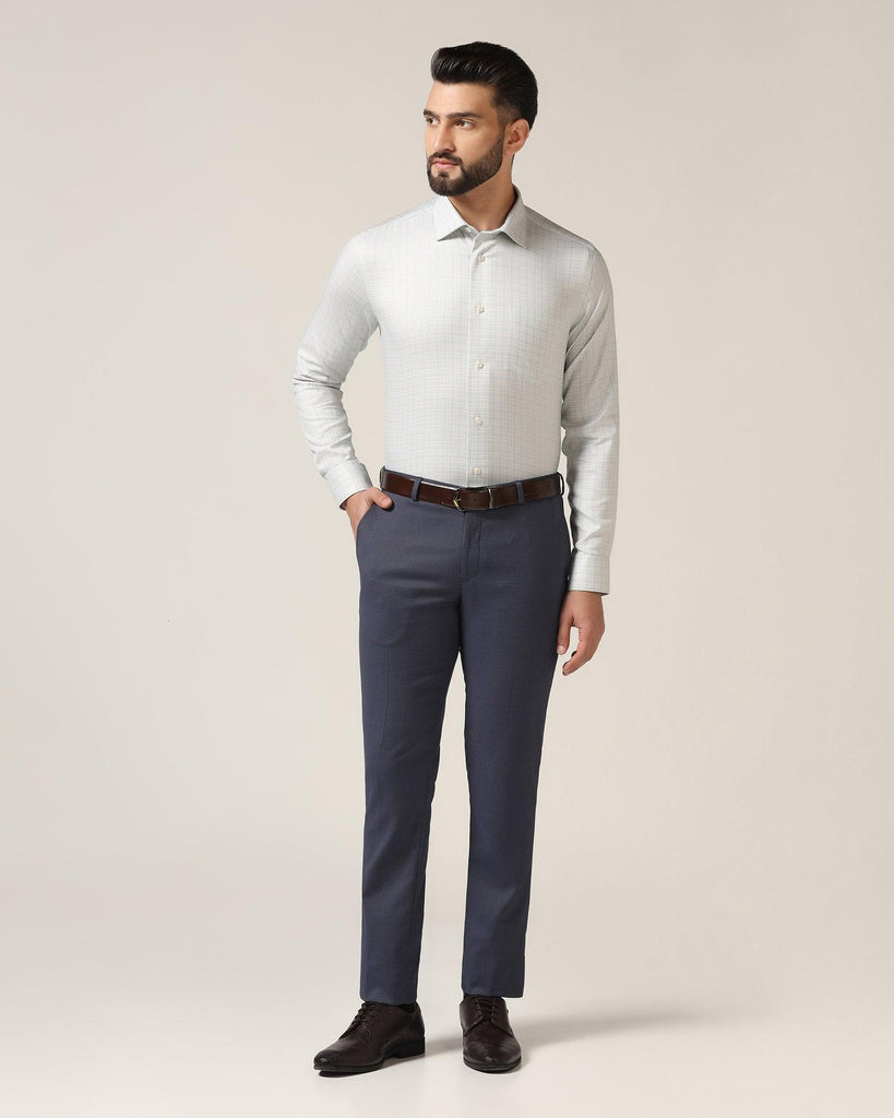 Slim Fit B-91 Formal Navy Textured Trouser - Finess