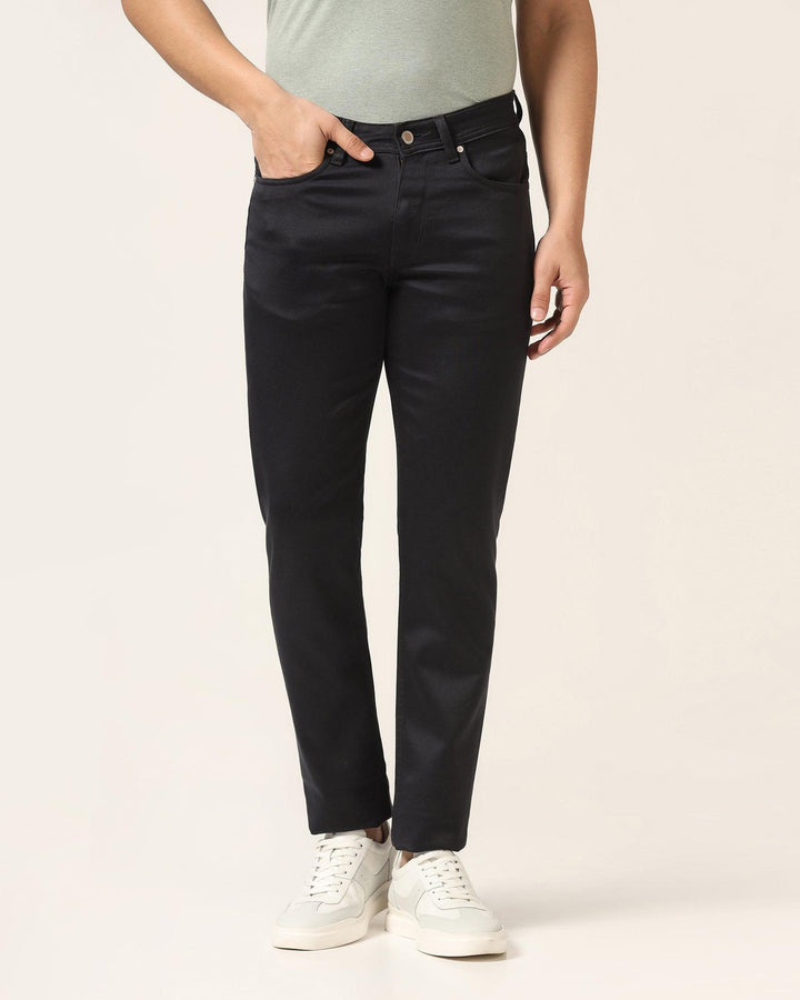 Slim Yonk Fit Charcoal Textured Jeans - Abto