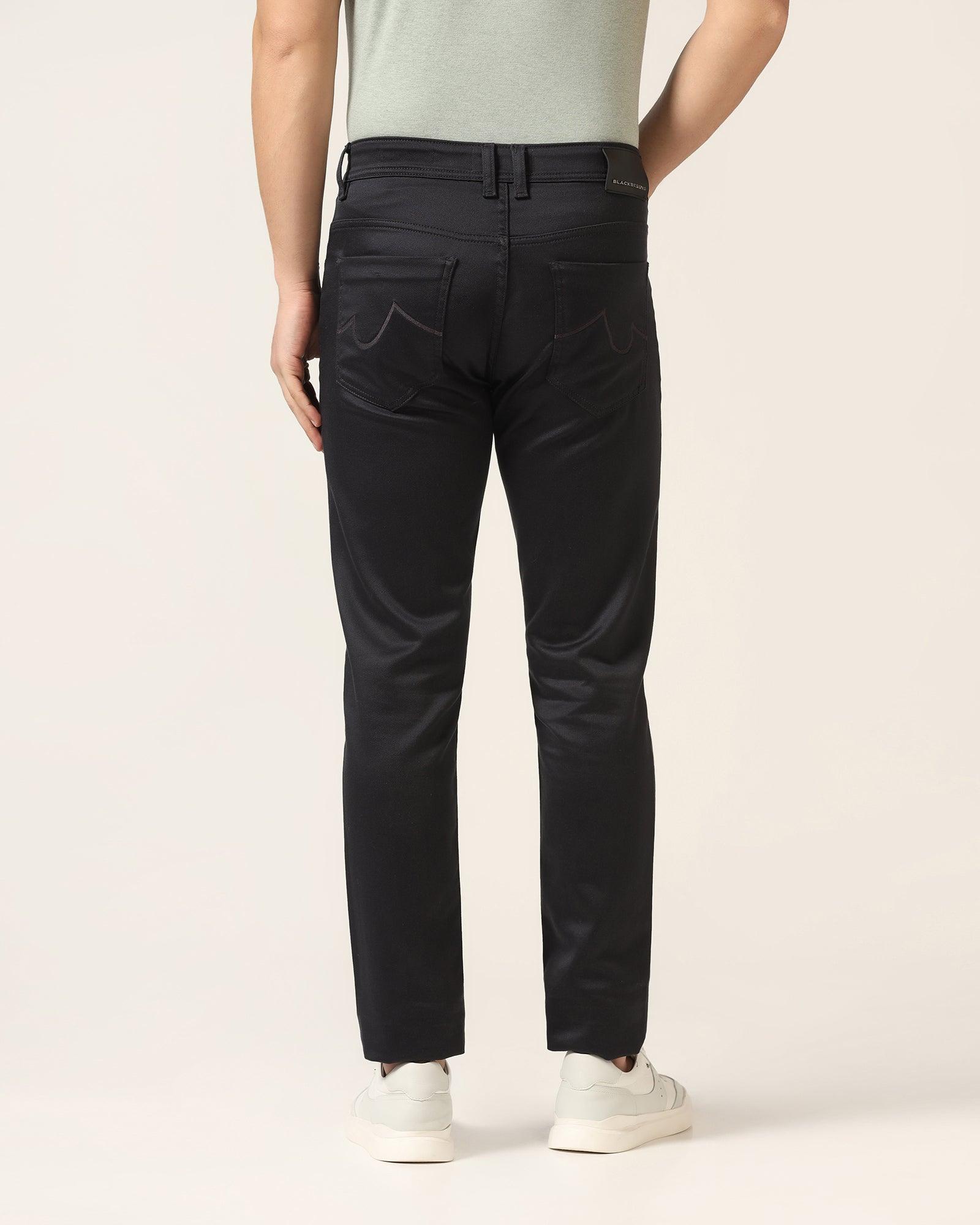 Slim Yonk Fit Charcoal Textured Jeans - Abto