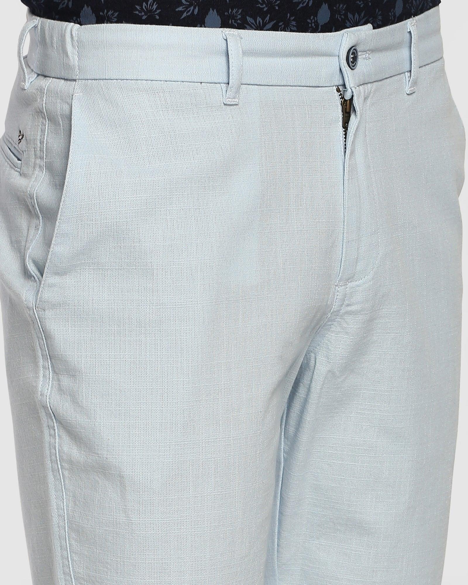 Casual Light Blue Solid Shorts - Com