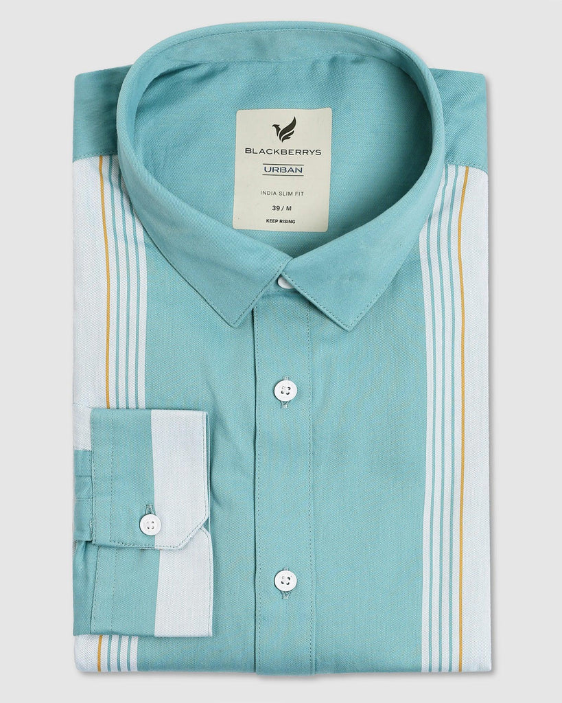 Casual Aqua Striped Shirt - Flake