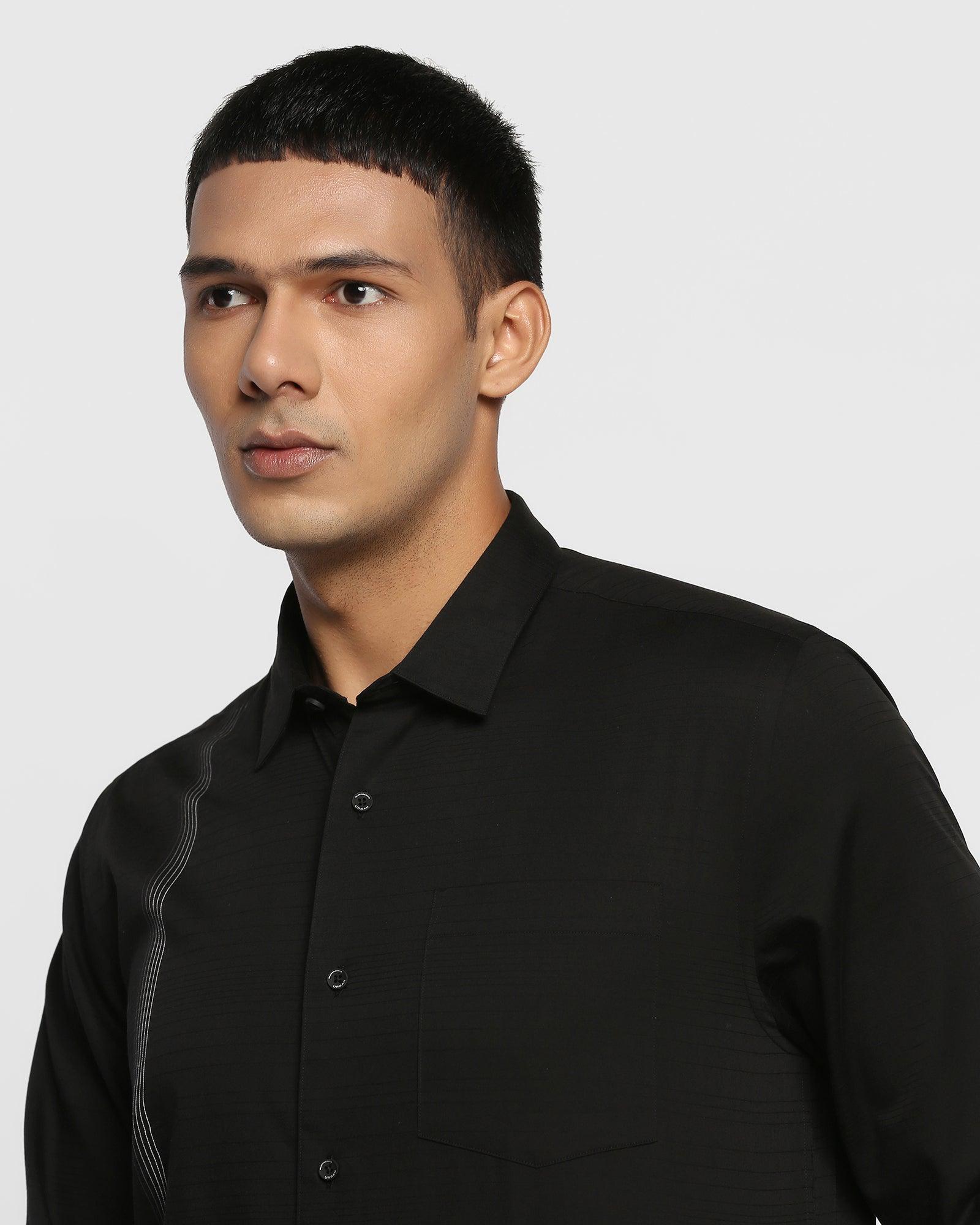 Casual Black Striped Shirt - Elot
