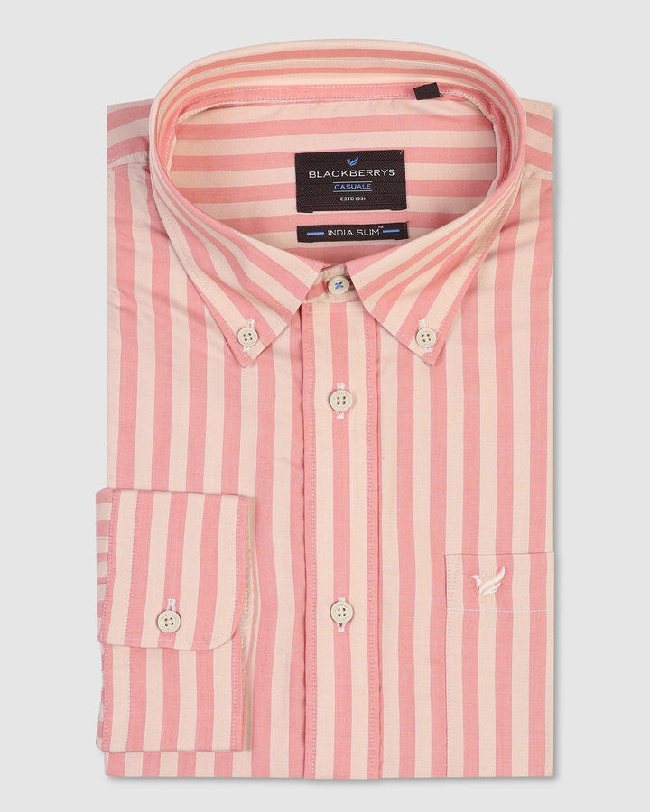 Casual Dusty Pink Striped Shirt - Prague