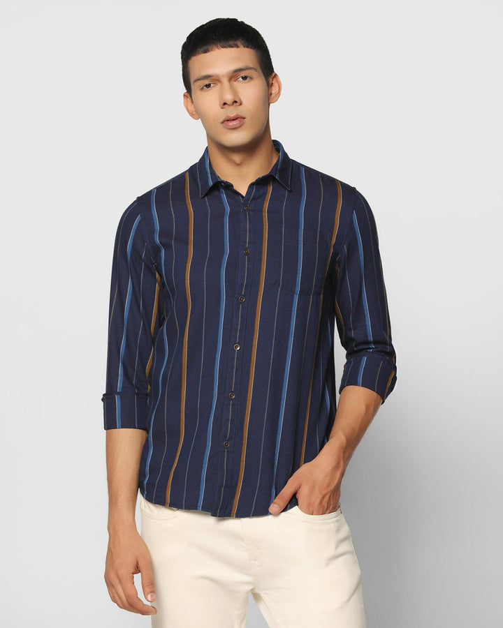 Casual Indigo Striped Shirt - Bryan