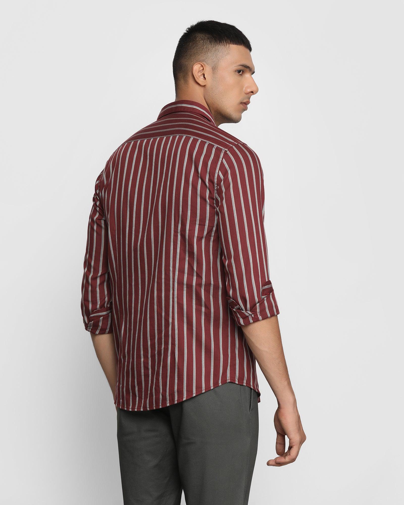 Casual Red Striped Shirt - Seatle