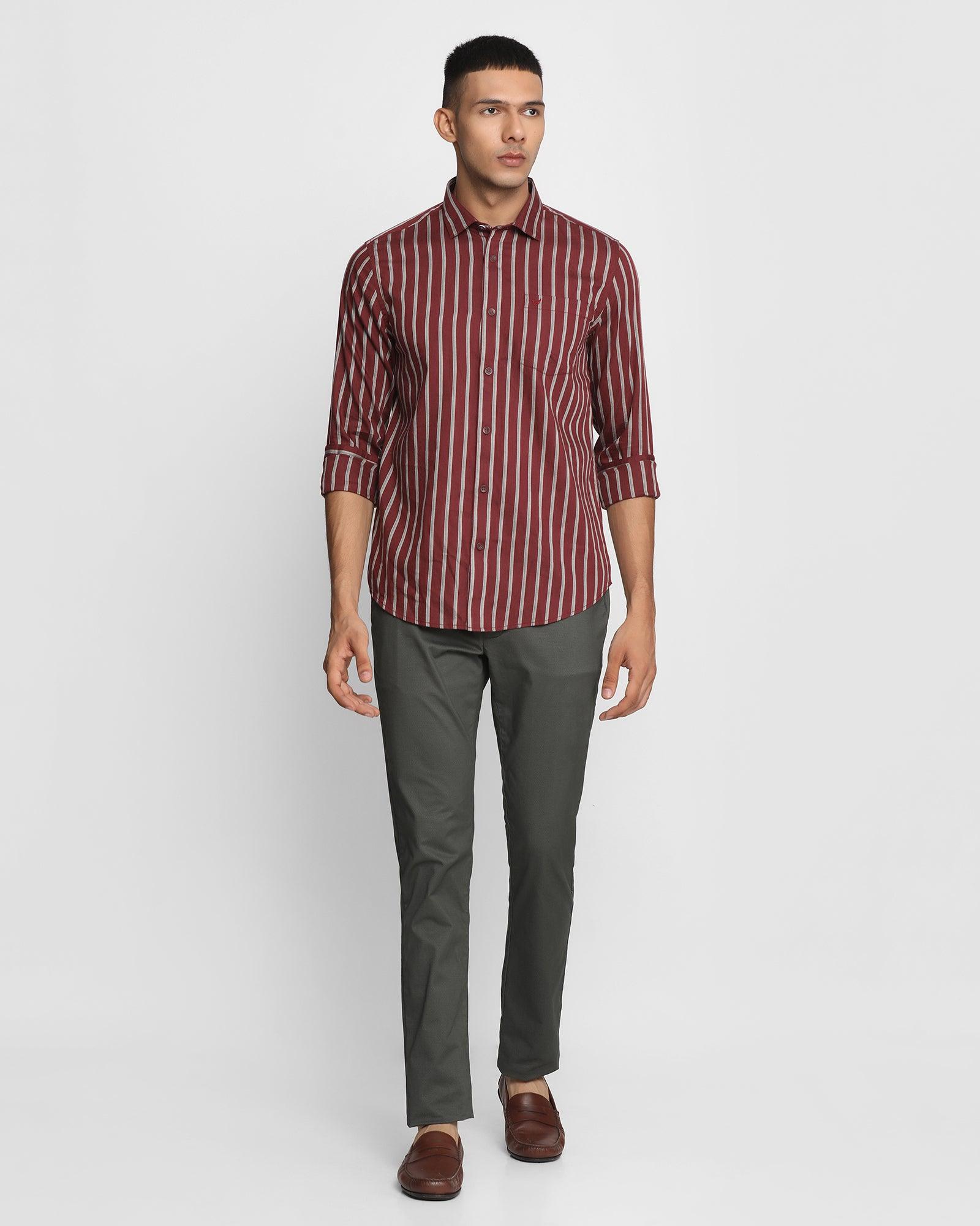 Casual Red Striped Shirt - Seatle