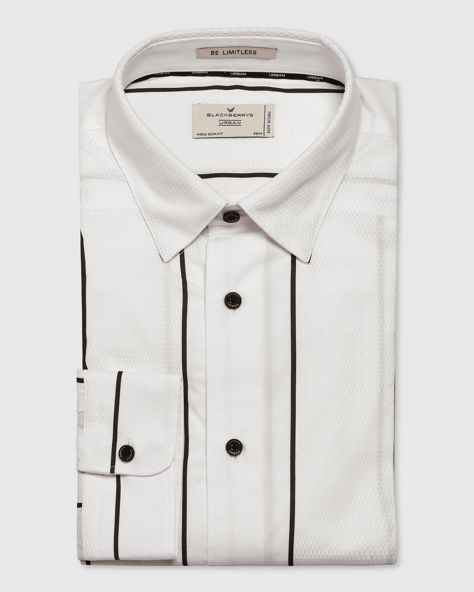 Casual White Striped Shirt - Ema