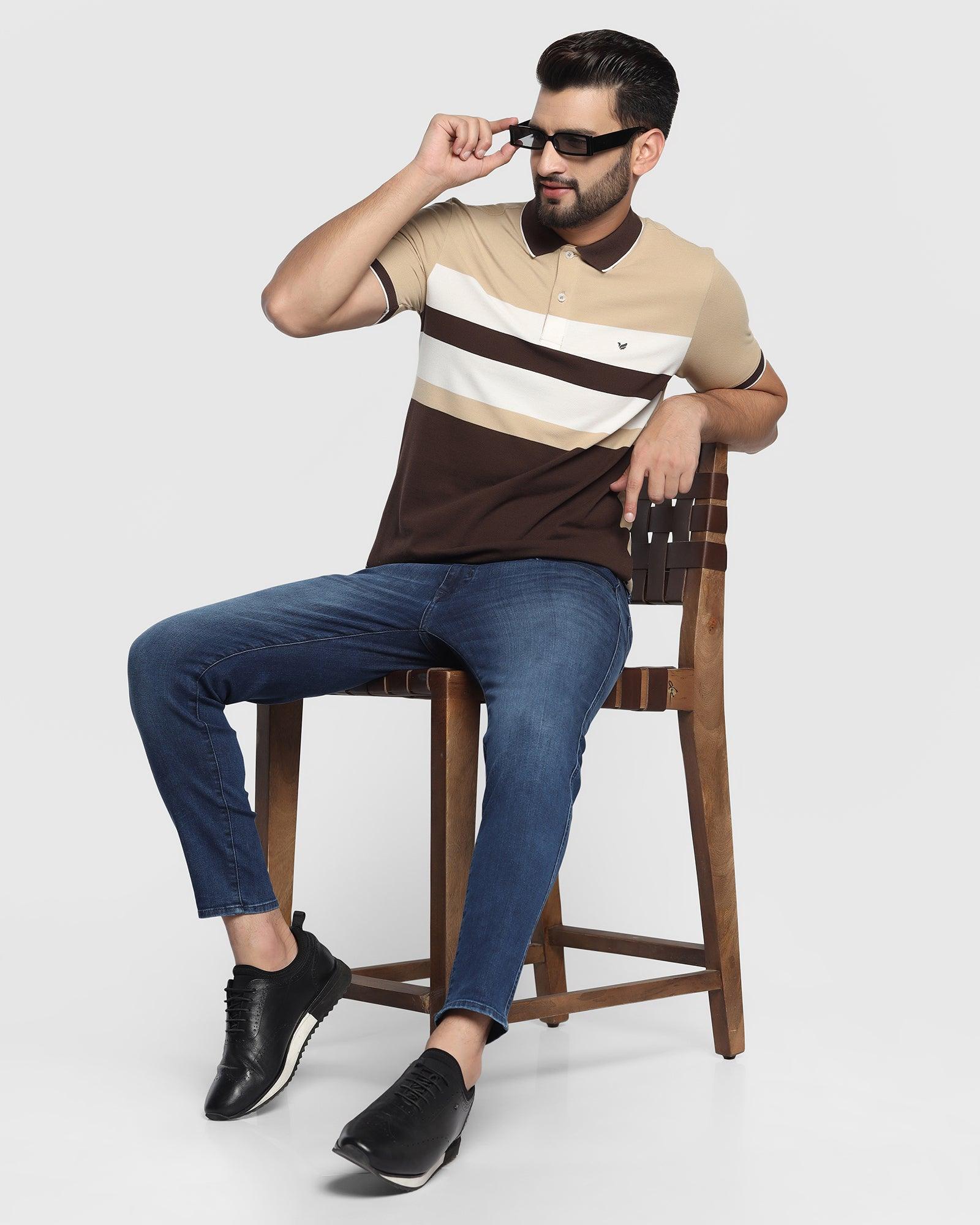 Polo Brown Striped T Shirt - Madona